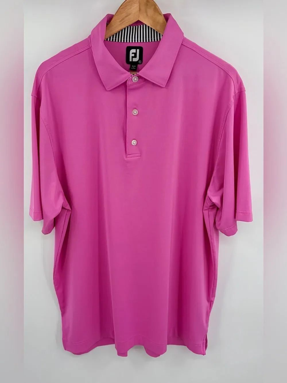 FootJoy pink 3 button golf performance polo men’s XL preppy athletic